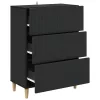  Fiókos szekrény Fekete 66 x 34,5 x 90 cm Szerelt Fa