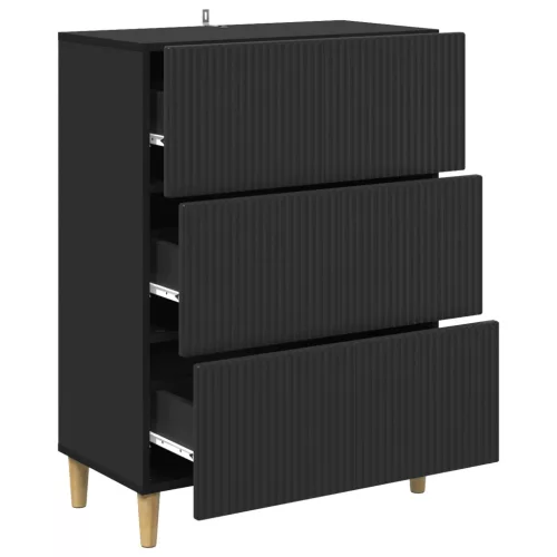  Fiókos szekrény Fekete 66 x 34,5 x 90 cm Szerelt Fa