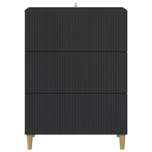  Fiókos szekrény Fekete 66 x 34,5 x 90 cm Szerelt Fa