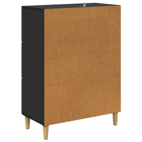  Fiókos szekrény Fekete 66 x 34,5 x 90 cm Szerelt Fa