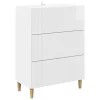  Fiókos szekrény Magasfényű Fehér 66 x 34,5 x 90 cm Szerelt Fa