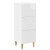  Fiókos szekrény Magasfényű Fehér 33 x 34,5 x 90 cm Szerelt Fa