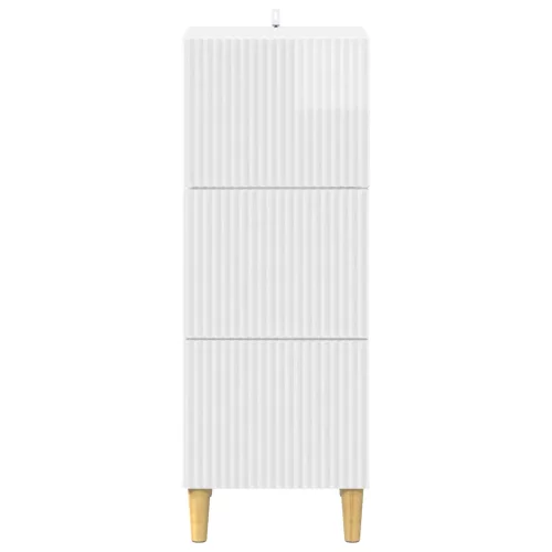  Fiókos szekrény Magasfényű Fehér 33 x 34,5 x 90 cm Szerelt Fa