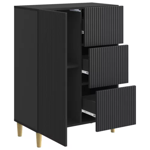  Széf fiókkal Fekete 66 x 34,5 x 90 cm Szerelt Fa