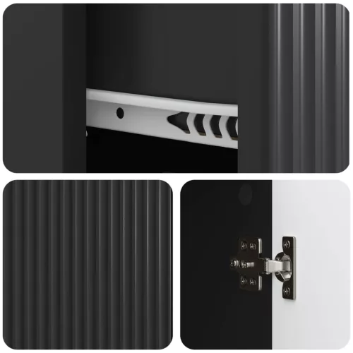  Széf fiókkal Fekete 66 x 34,5 x 90 cm Szerelt Fa