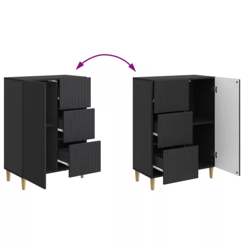  Széf fiókkal Fekete 66 x 34,5 x 90 cm Szerelt Fa