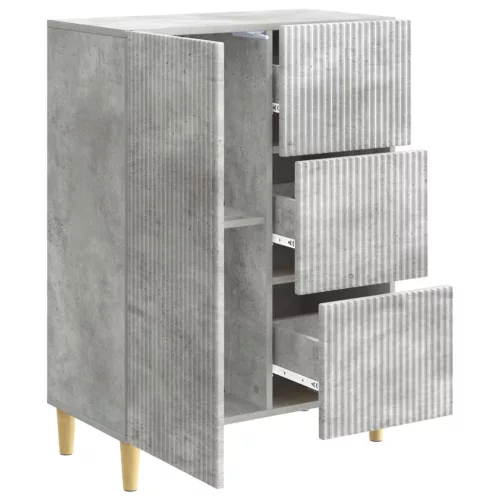  Széf fiókkal Betonszürke 66 x 34,5 x 90 cm Szerelt Fa