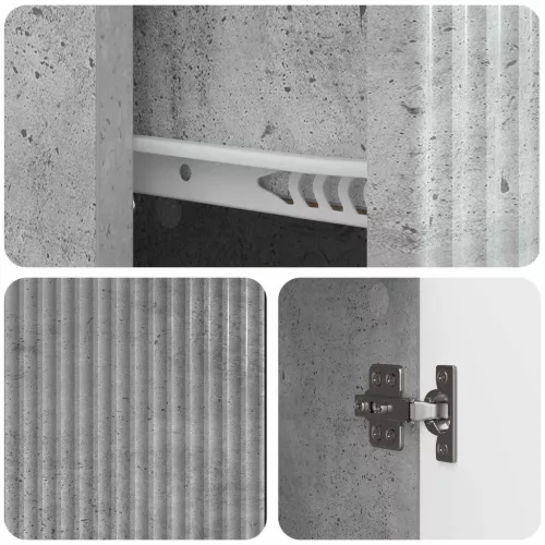  Széf fiókkal Betonszürke 66 x 34,5 x 90 cm Szerelt Fa