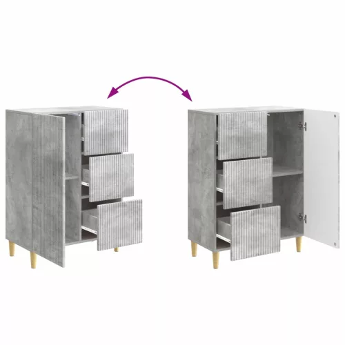  Széf fiókkal Betonszürke 66 x 34,5 x 90 cm Szerelt Fa