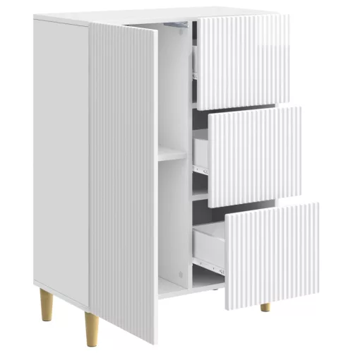  Széf fiókkal Magasfényű Fehér 66 x 34,5 x 90 cm Szerelt Fa