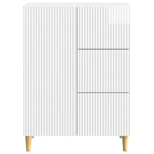  Széf fiókkal Magasfényű Fehér 66 x 34,5 x 90 cm Szerelt Fa