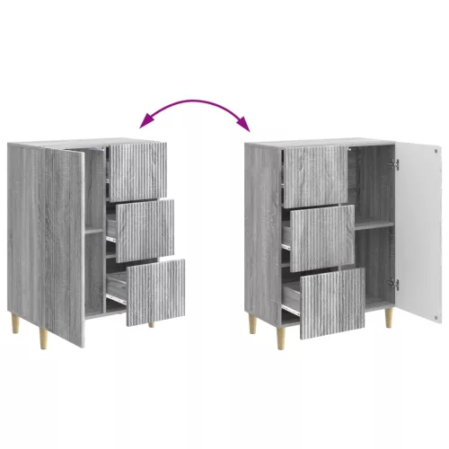  Széf fiókkal Szürke Sonoma 66 x 34,5 x 90 cm Szerelt Fa