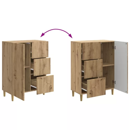  Széf fiókkal Kézműves Tölgy 66 x 34,5 x 90 cm Szerelt Fa