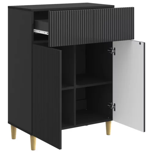  Széf fiókkal Fekete 66 x 34,5 x 90 cm Szerelt Fa