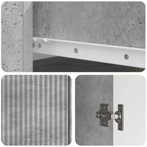  Széf fiókkal Betonszürke 66 x 34,5 x 90 cm Szerelt Fa