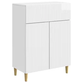    Széf fiókkal Magasfényű Fehér 66 x 34,5 x 90 cm Szerelt Fa