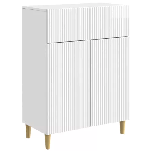  Széf fiókkal Magasfényű Fehér 66 x 34,5 x 90 cm Szerelt Fa