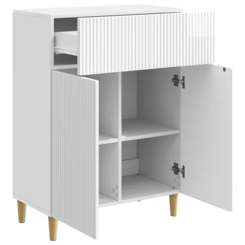  Széf fiókkal Magasfényű Fehér 66 x 34,5 x 90 cm Szerelt Fa