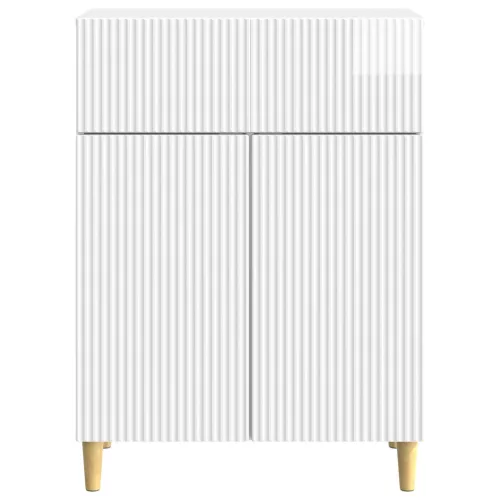  Széf fiókkal Magasfényű Fehér 66 x 34,5 x 90 cm Szerelt Fa