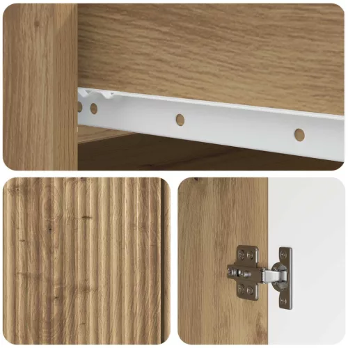  Széf fiókkal Kézműves Tölgy 66 x 34,5 x 90 cm Szerelt Fa