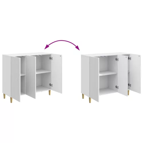  Széf Magasfényű Fehér 89 x 34,5 x 80 cm Szerelt Fa