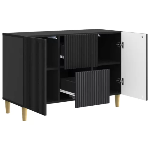  Széf fiókkal Fekete 89 x 34,5 x 60 cm Szerelt Fa