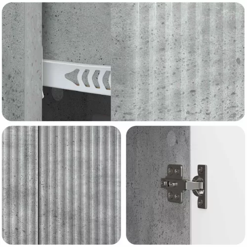  Széf fiókkal Betonszürke 89 x 34,5 x 60 cm Szerelt Fa