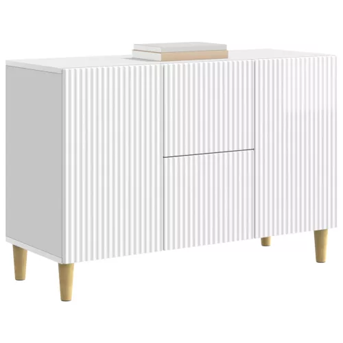  Széf fiókkal Magasfényű Fehér 89 x 34,5 x 60 cm Szerelt Fa