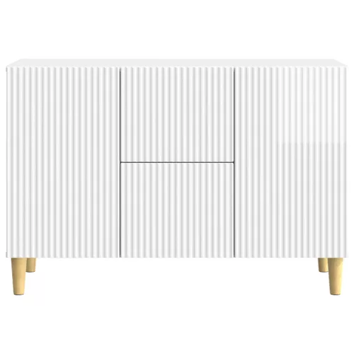  Széf fiókkal Magasfényű Fehér 89 x 34,5 x 60 cm Szerelt Fa