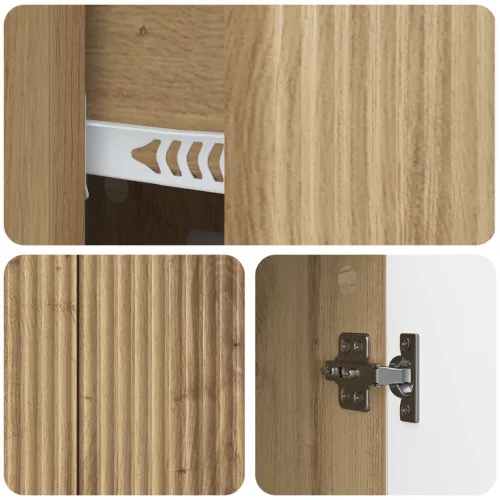  Széf fiókkal Kézműves Tölgy 89 x 34,5 x 60 cm Szerelt Fa