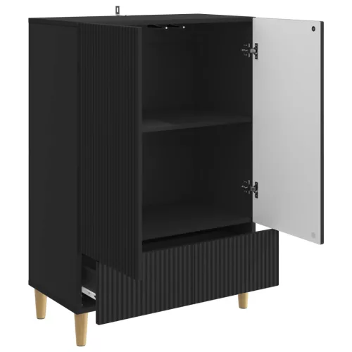  Széf fiókkal Fekete 66 x 34,5 x 95 cm Szerelt Fa