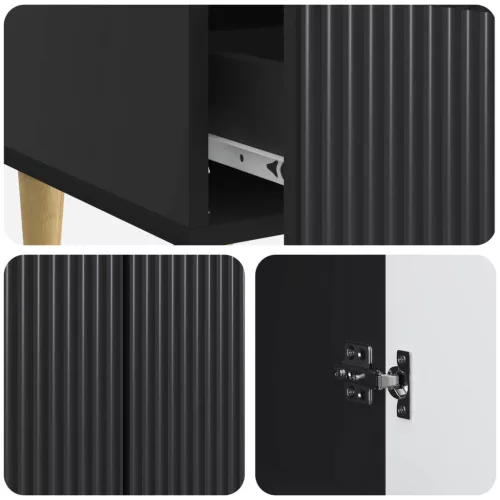  Széf fiókkal Fekete 66 x 34,5 x 95 cm Szerelt Fa