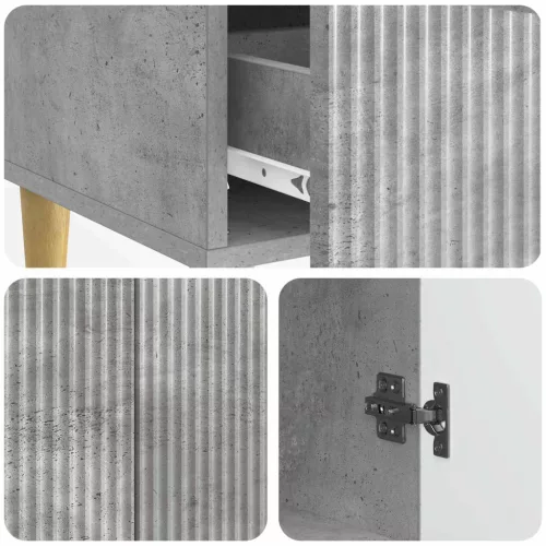  Széf fiókkal Betonszürke 66 x 34,5 x 95 cm Szerelt Fa