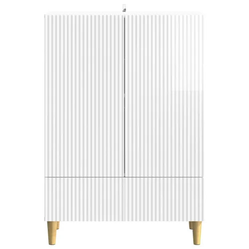  Széf fiókkal Magasfényű Fehér 66 x 34,5 x 95 cm Szerelt Fa