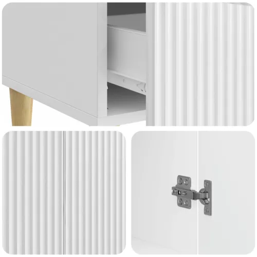  Széf fiókkal Magasfényű Fehér 66 x 34,5 x 95 cm Szerelt Fa