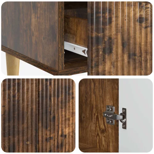  Széf fiókkal Füstös Tölgy 66 x 34,5 x 95 cm Szerelt Fa