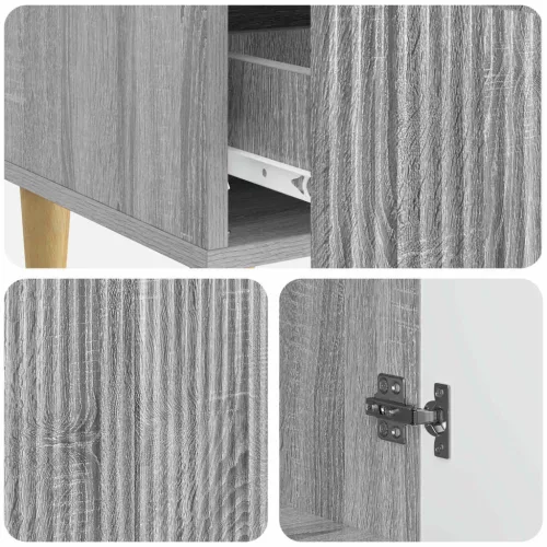  Széf fiókkal Szürke Sonoma 66 x 34,5 x 95 cm Szerelt Fa