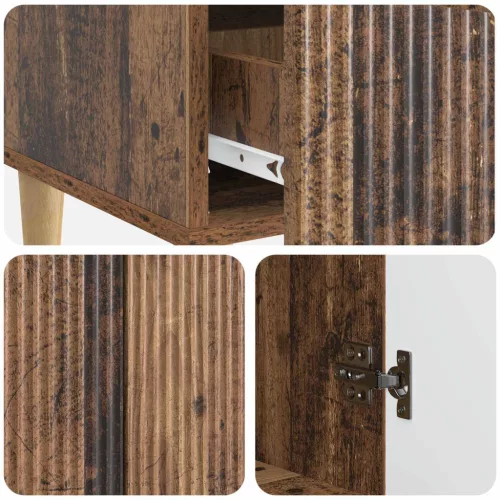  Széf fiókkal Antik Fa 66 x 34,5 x 95 cm Szerelt Fa