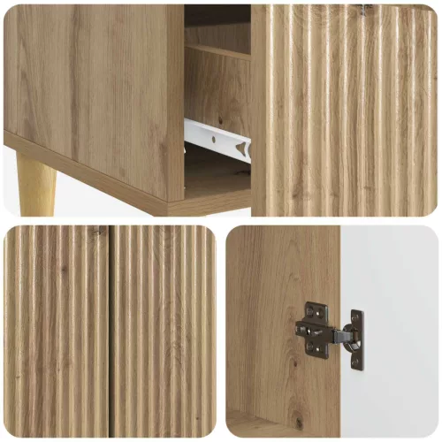  Széf fiókkal Kézműves Tölgy 66 x 34,5 x 95 cm Szerelt Fa