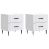  Éjjeliszekrény 2 pcs Fehér 43 x 34,5 x 47,5 cm Szerelt Fa