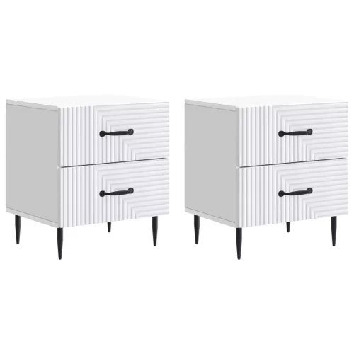  Éjjeliszekrény 2 pcs Fehér 43 x 34,5 x 47,5 cm Szerelt Fa