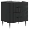  Éjjeliszekrény 2 pcs Fekete 43 x 34,5 x 47,5 cm Szerelt Fa