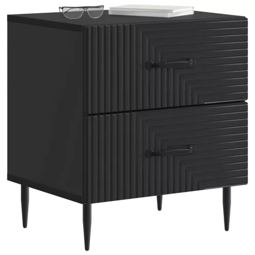  Éjjeliszekrény 2 pcs Fekete 43 x 34,5 x 47,5 cm Szerelt Fa