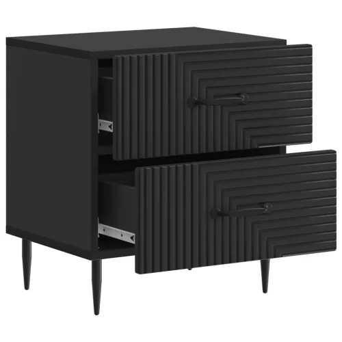  Éjjeliszekrény 2 pcs Fekete 43 x 34,5 x 47,5 cm Szerelt Fa