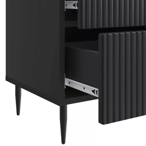  Éjjeliszekrény 2 pcs Fekete 43 x 34,5 x 47,5 cm Szerelt Fa