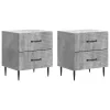  Éjjeliszekrény 2 pcs Betonszürke 43 x 34,5 x 47,5 cm Szerelt Fa