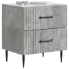  Éjjeliszekrény 2 pcs Betonszürke 43 x 34,5 x 47,5 cm Szerelt Fa