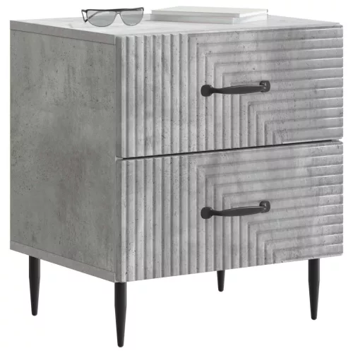  Éjjeliszekrény 2 pcs Betonszürke 43 x 34,5 x 47,5 cm Szerelt Fa