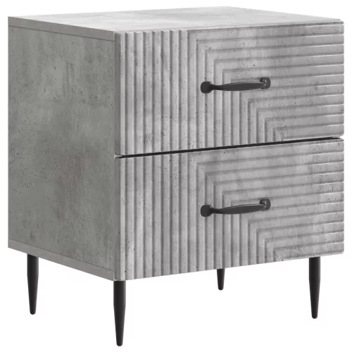  Éjjeliszekrény 2 pcs Betonszürke 43 x 34,5 x 47,5 cm Szerelt Fa