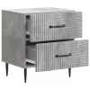  Éjjeliszekrény 2 pcs Betonszürke 43 x 34,5 x 47,5 cm Szerelt Fa
